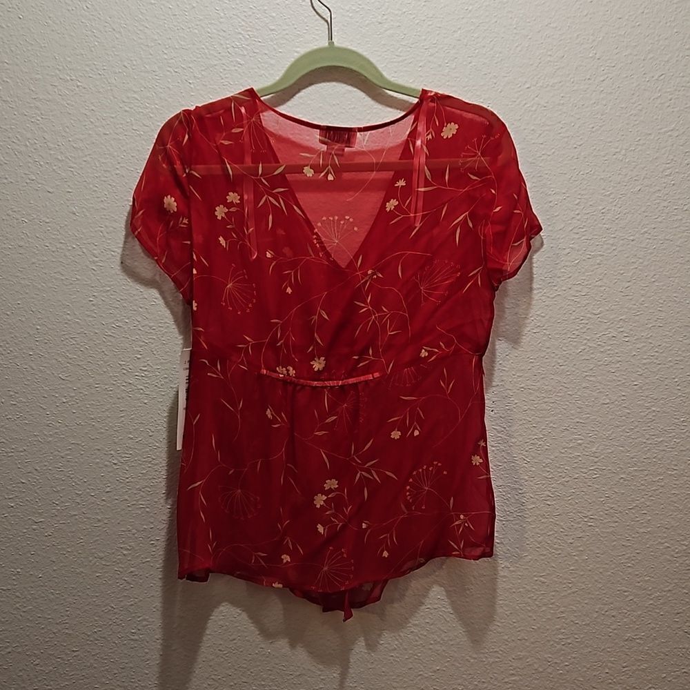 Bobbie Bee 2 piece silk dress and over top size 10, red abd gold - Picture 7 of 10